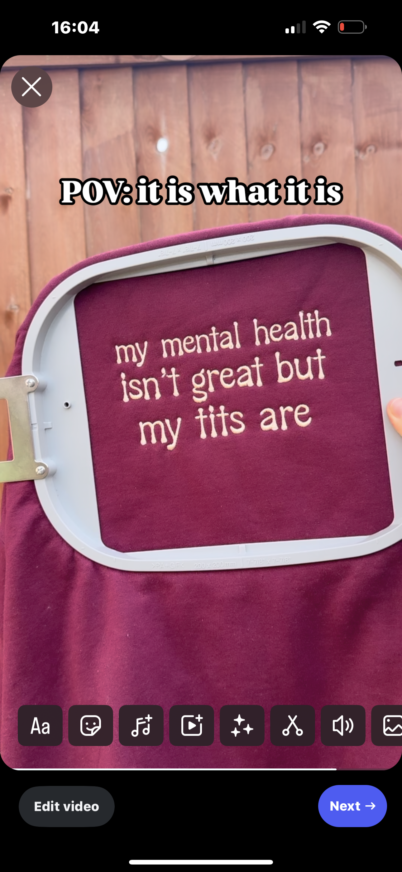 My mental health isn’t great but my tits are embroidered sweatshirt
