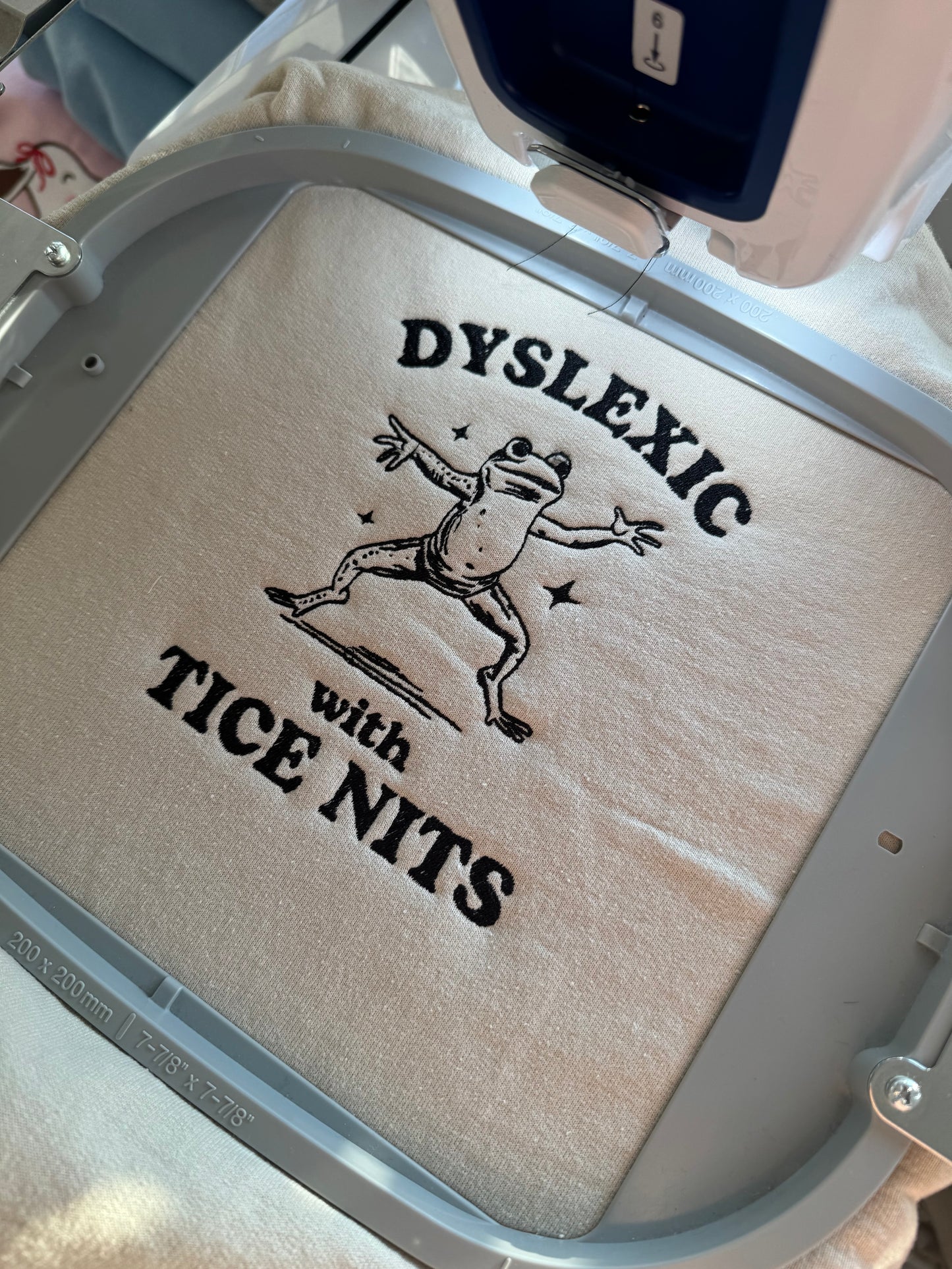 Dyslexic embroidered sweatshirt