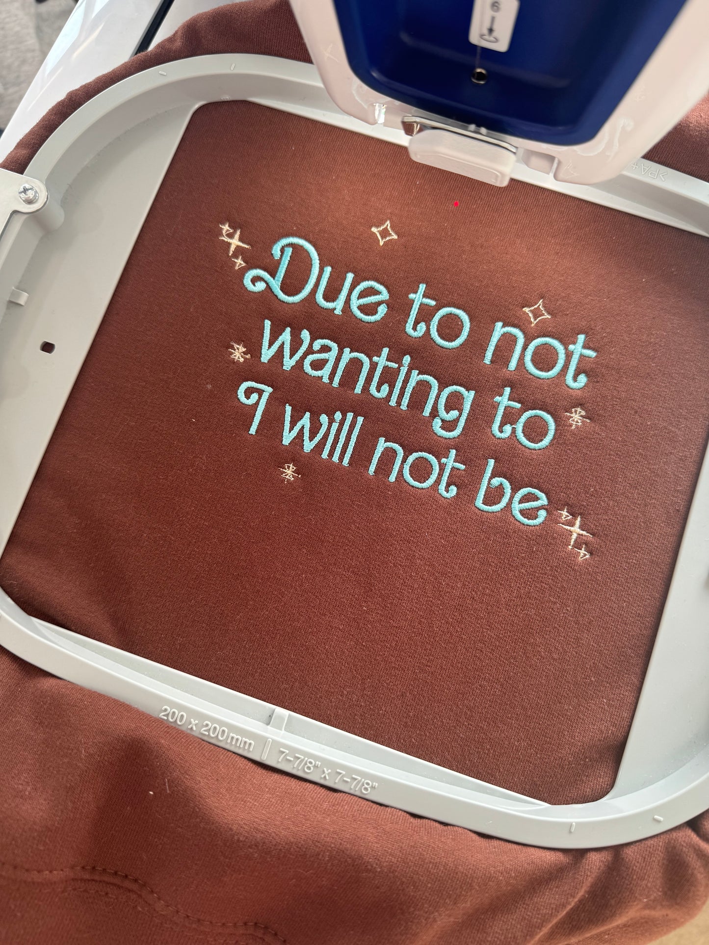 Due to not wanting to I will not be embroidered