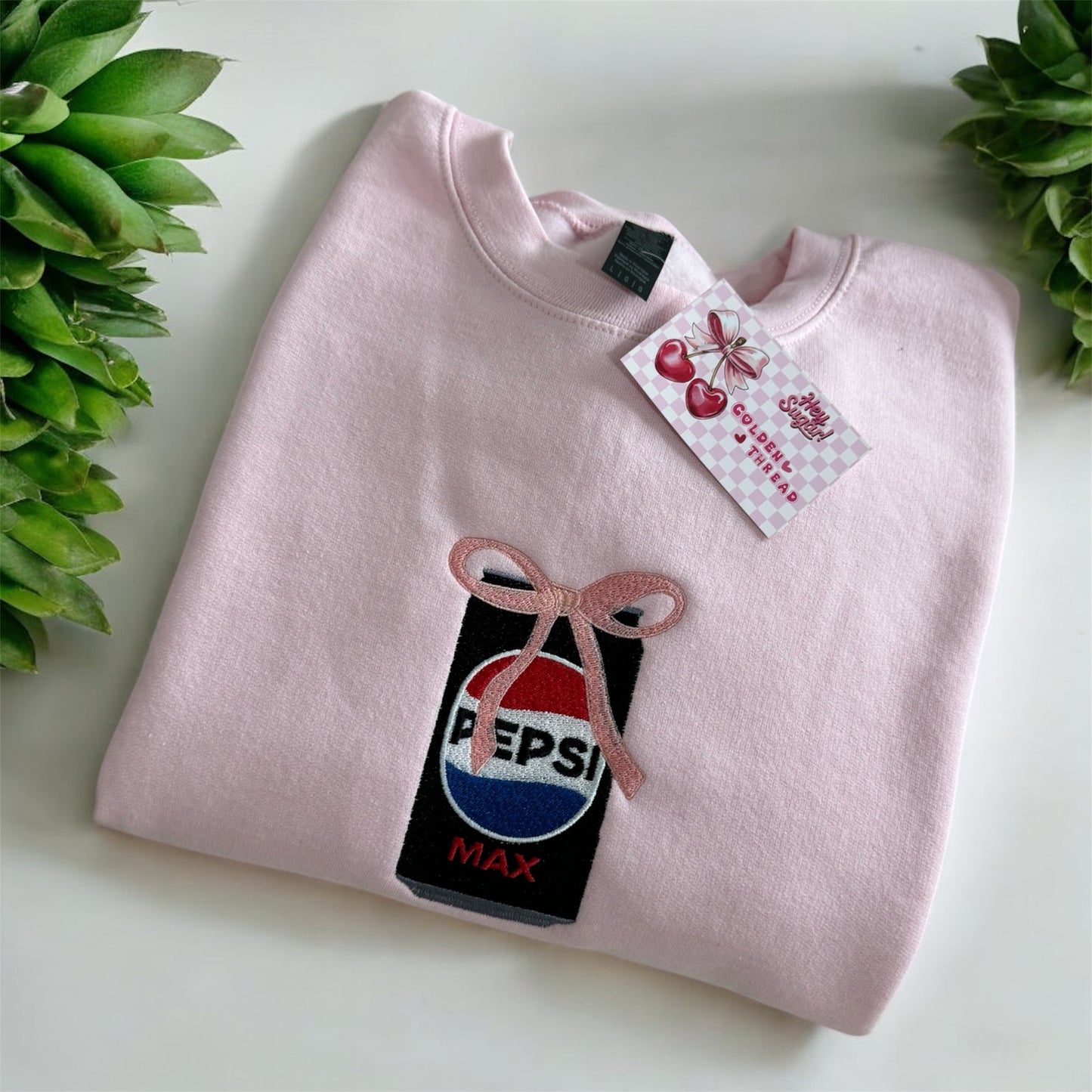 Pepsi max coquette embroidered sweatshirt