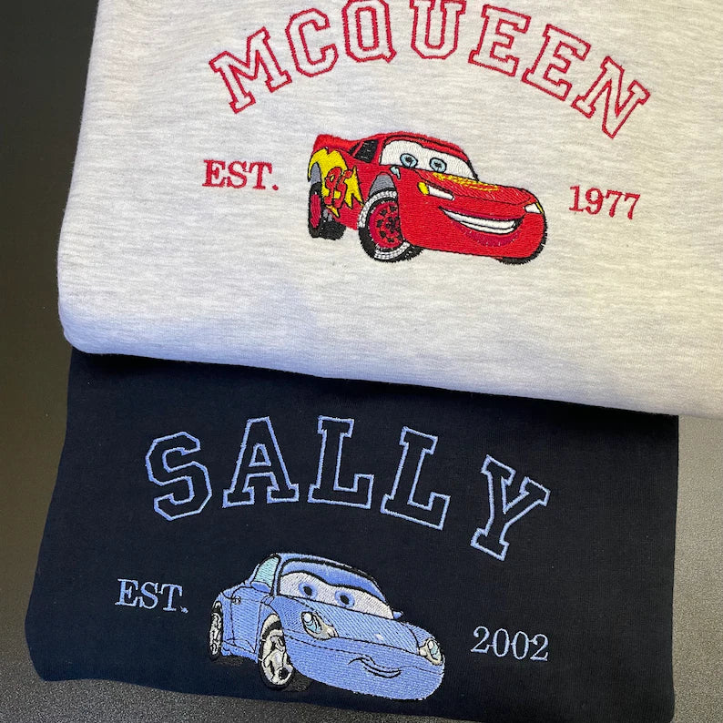 Cars Couple matching embroidered sweatshirt