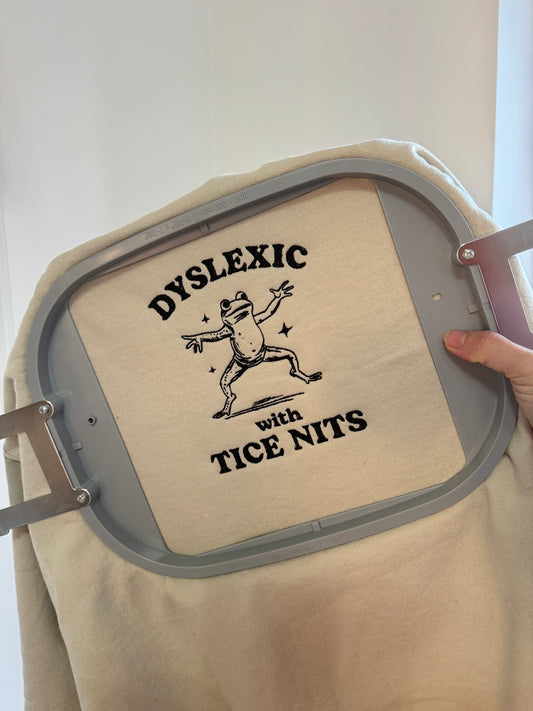 Dyslexic embroidered sweatshirt