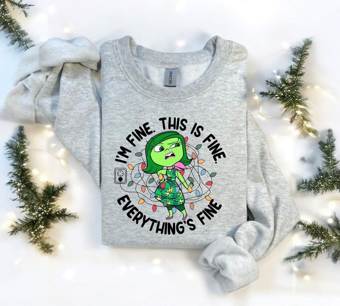 I’m fine this is fine everything’s fine Disgust Christmas sweatshirt