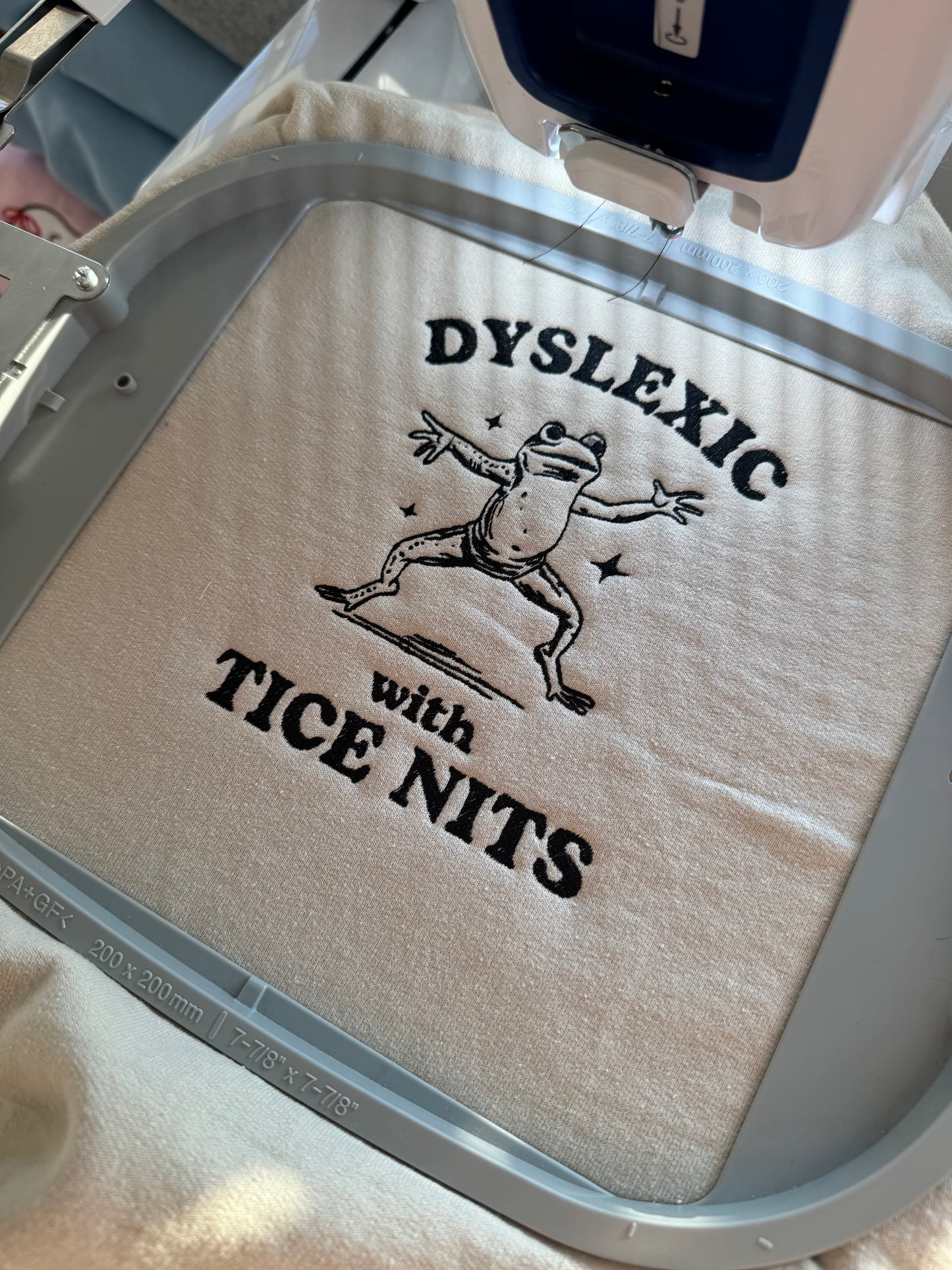 Dyslexic embroidered sweatshirt