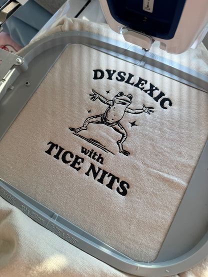Dyslexic embroidered sweatshirt