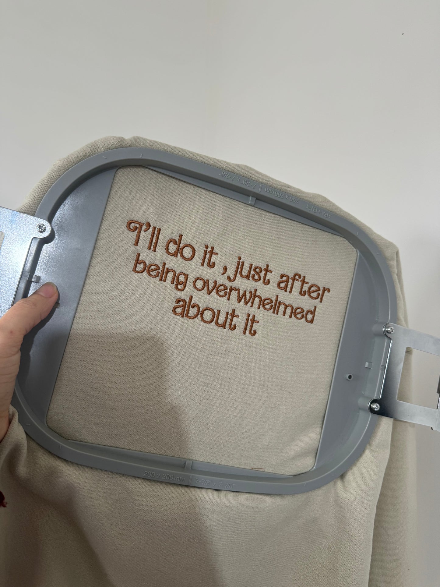 I’ll do it just after being overwhelmed about it embroidered sweatshirt