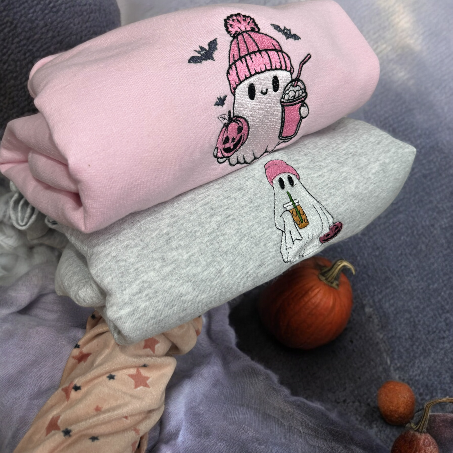 Ghost pumpkin spice latte embroidered sweatshirt