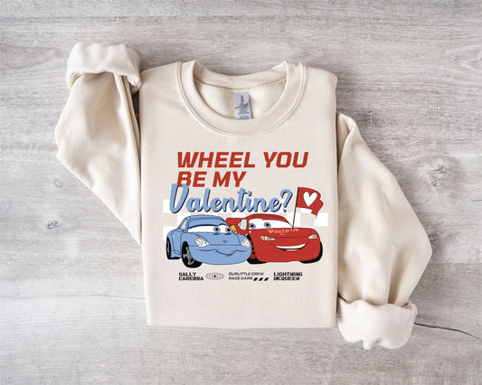 Wheel you be my valentine Cars Sweatshirt