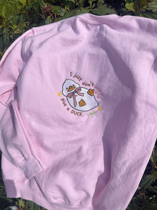 I just don’t give a duck embroidered sweatshirt