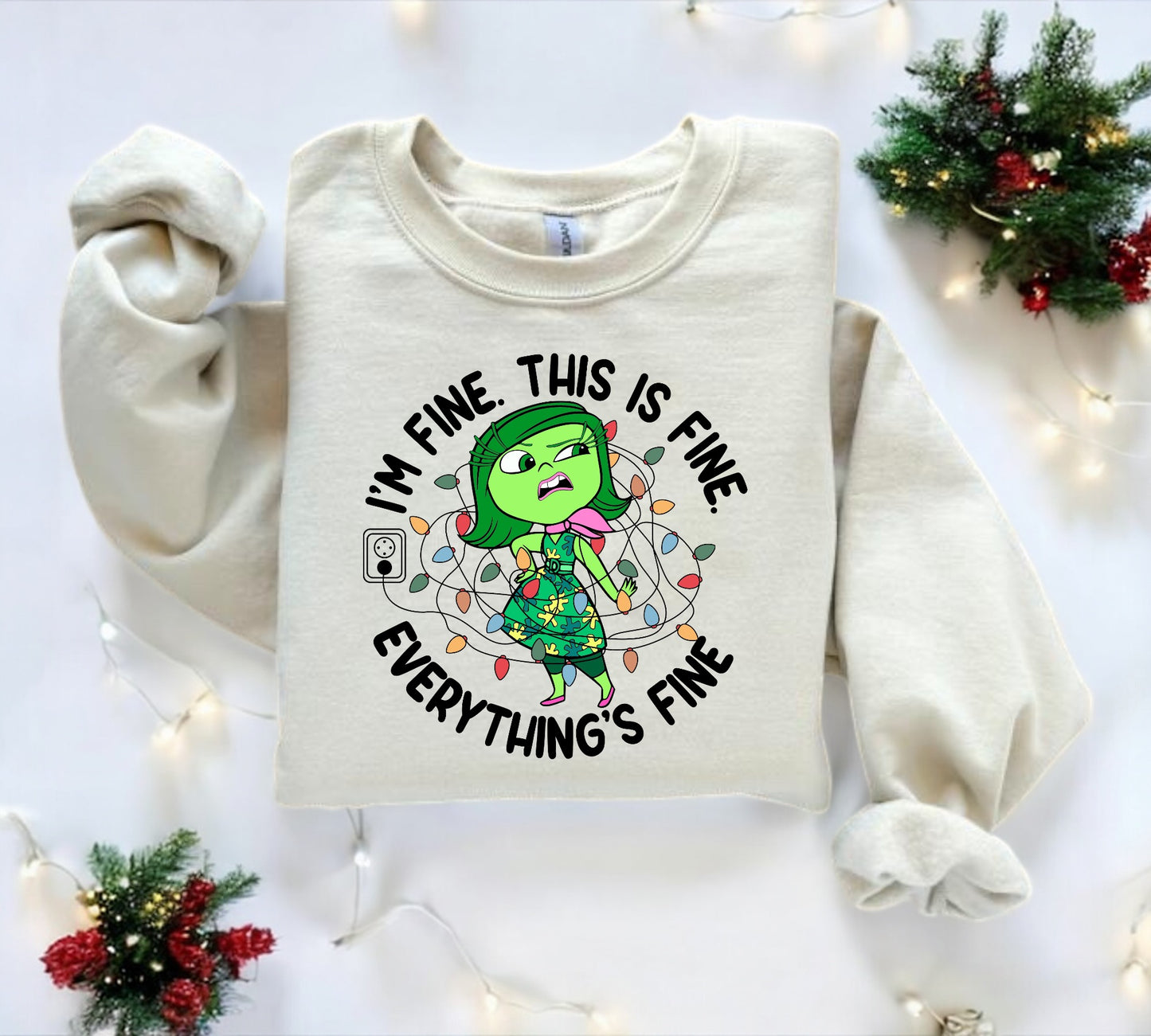 I’m fine this is fine everything’s fine Disgust Christmas sweatshirt