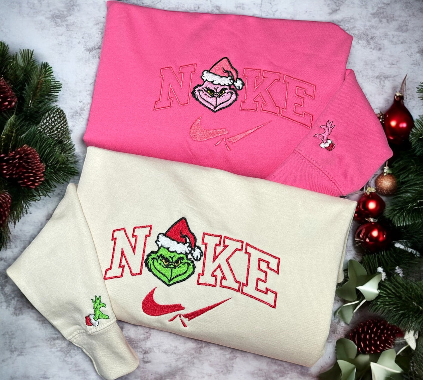 Grinch matching Christmas sweatshirt