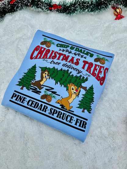 Chip and Dale’s Christmas trees sweatshirt