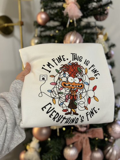 I’m fine this is fine everything’s fine Christmas sweatshirt