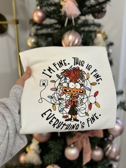 I’m fine this is fine everything’s fine Christmas sweatshirt