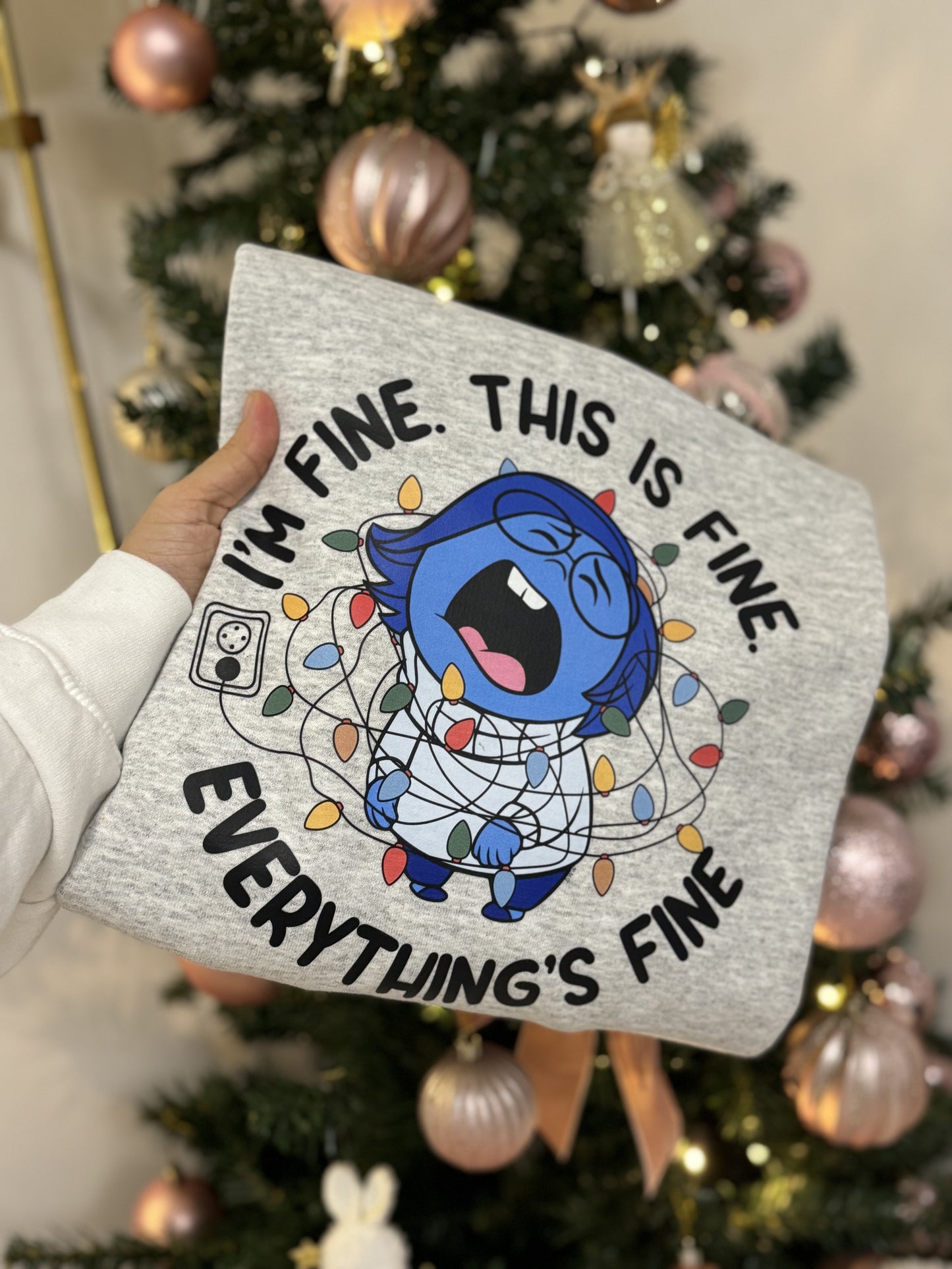 I’m fine this is fine everything’s fine Christmas sweatshirt