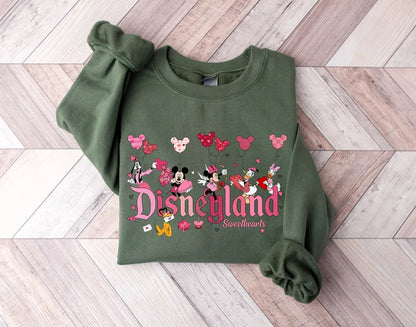 Disneyland Hearts Sweatshirt, Disneyland Valentines Sweater