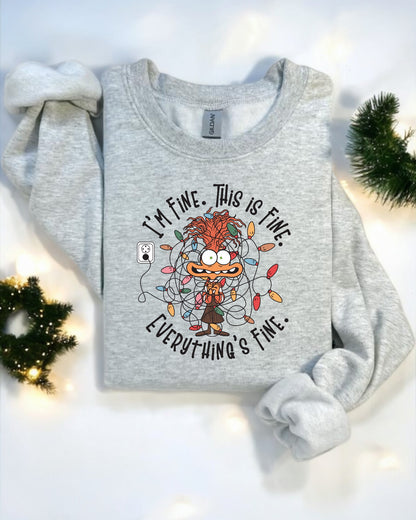 I’m fine this is fine everything’s fine Christmas sweatshirt