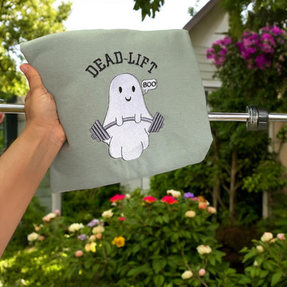 Dead Lift funny ghost halloween sweatshirt