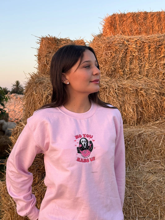 No you hang up embroidered Sweatshirt