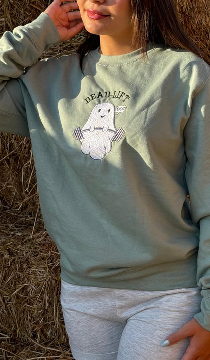 Dead Lift funny ghost halloween sweatshirt