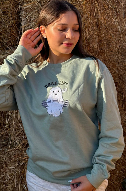Dead Lift funny ghost halloween sweatshirt