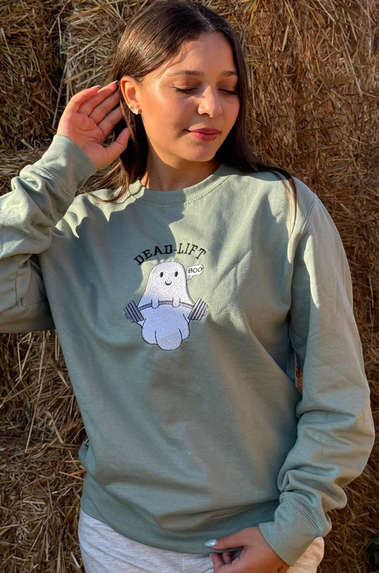 Dead Lift funny ghost halloween sweatshirt